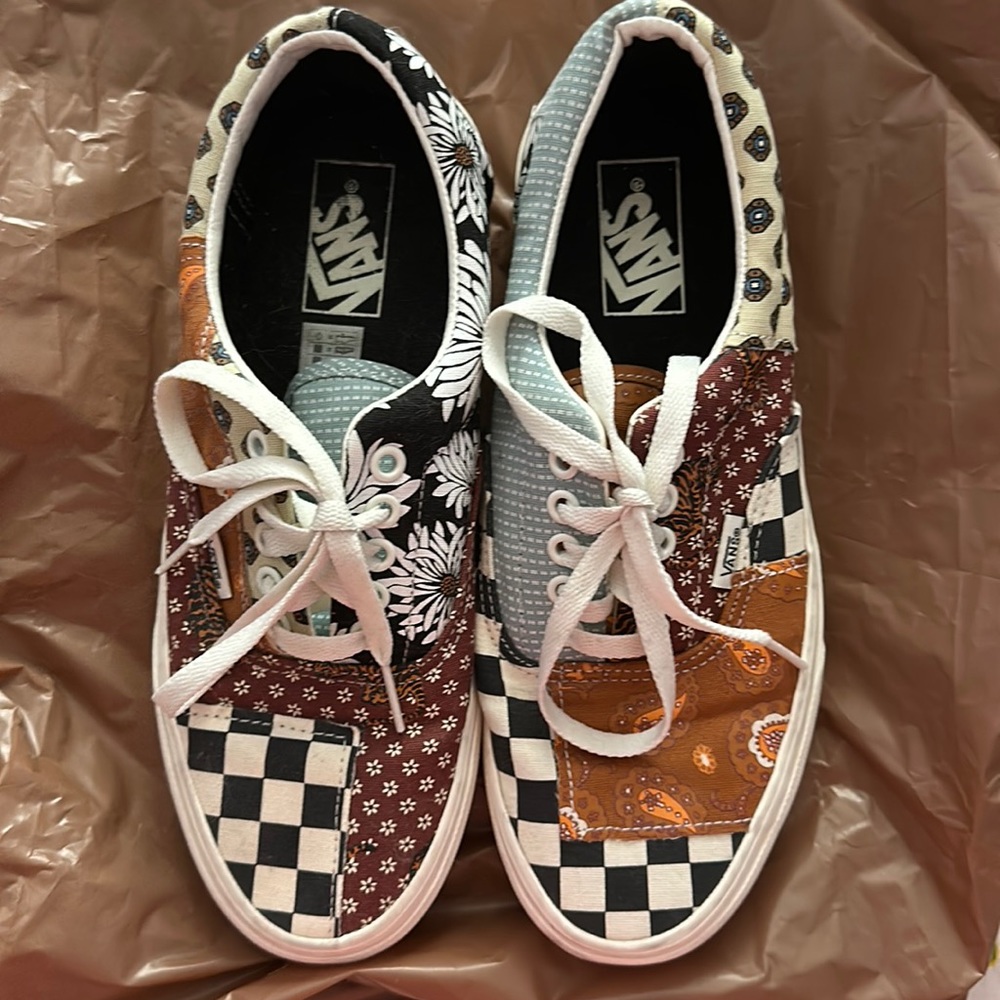 Vans era tiger patchwork sneakers womens size 9